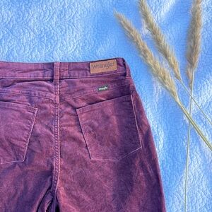 Wrangler High Rise Fierce Flare Corduroy Pants | Maroon Purple | Size 4x32